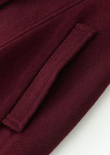 Load image into Gallery viewer, Burgundy Long Wool Coat Women C3693
