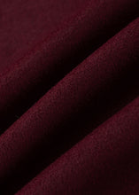 Load image into Gallery viewer, Burgundy Long Wool Coat Women C3693
