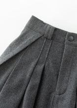 Load image into Gallery viewer, Gray Wool Skirt, Midi Skirt Women C3553
