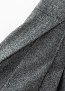 Gray Wool Skirt, Midi Skirt Women C3553