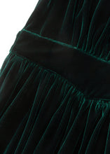 Load image into Gallery viewer, Green Velvet Autumn Dress Women C4328
