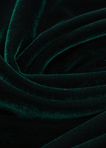 Green Velvet Autumn Dress Women C4328