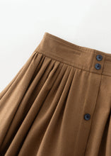 Load image into Gallery viewer, Button Wool Skirt, Brown Skirt Women C3552
