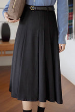 Load image into Gallery viewer, high waist midi wool winter skirt women  C3426
