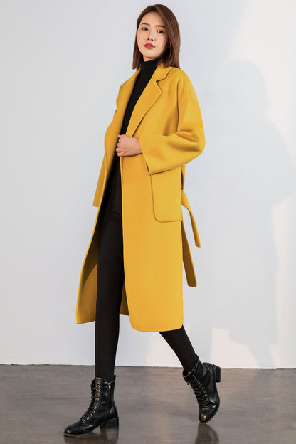 Winter Oversized Wrap Belt Wool Coat C5138