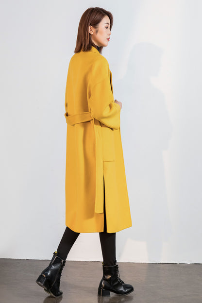 Winter Oversized Wrap Belt Wool Coat C5138