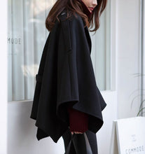 Load image into Gallery viewer, Winter wool cape coat women C3661
