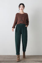 Load image into Gallery viewer, Baggy wide leg corduroy pants women C4342
