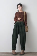 Load image into Gallery viewer, Wide leg winter corduroy pants women C4344
