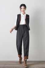 Load image into Gallery viewer, Striple winter wool casual pants women C4340
