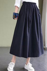 A-line Long oversize linen skirt c3877