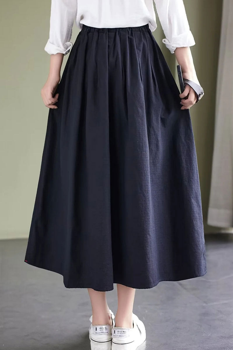 A-line Long oversize linen skirt c3877 – Ylistyle