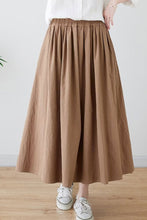Load image into Gallery viewer, A-line Long oversize linen skirt c3877

