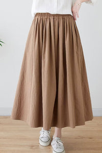 A-line Long oversize linen skirt c3877