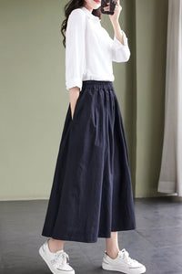 A-line Long oversize linen skirt c3877