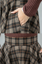 Load image into Gallery viewer, Plaid winter skater wool skirt women C4451
