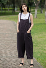 Load image into Gallery viewer, Women Linen Casual dark grey Jumpsuit C4018
