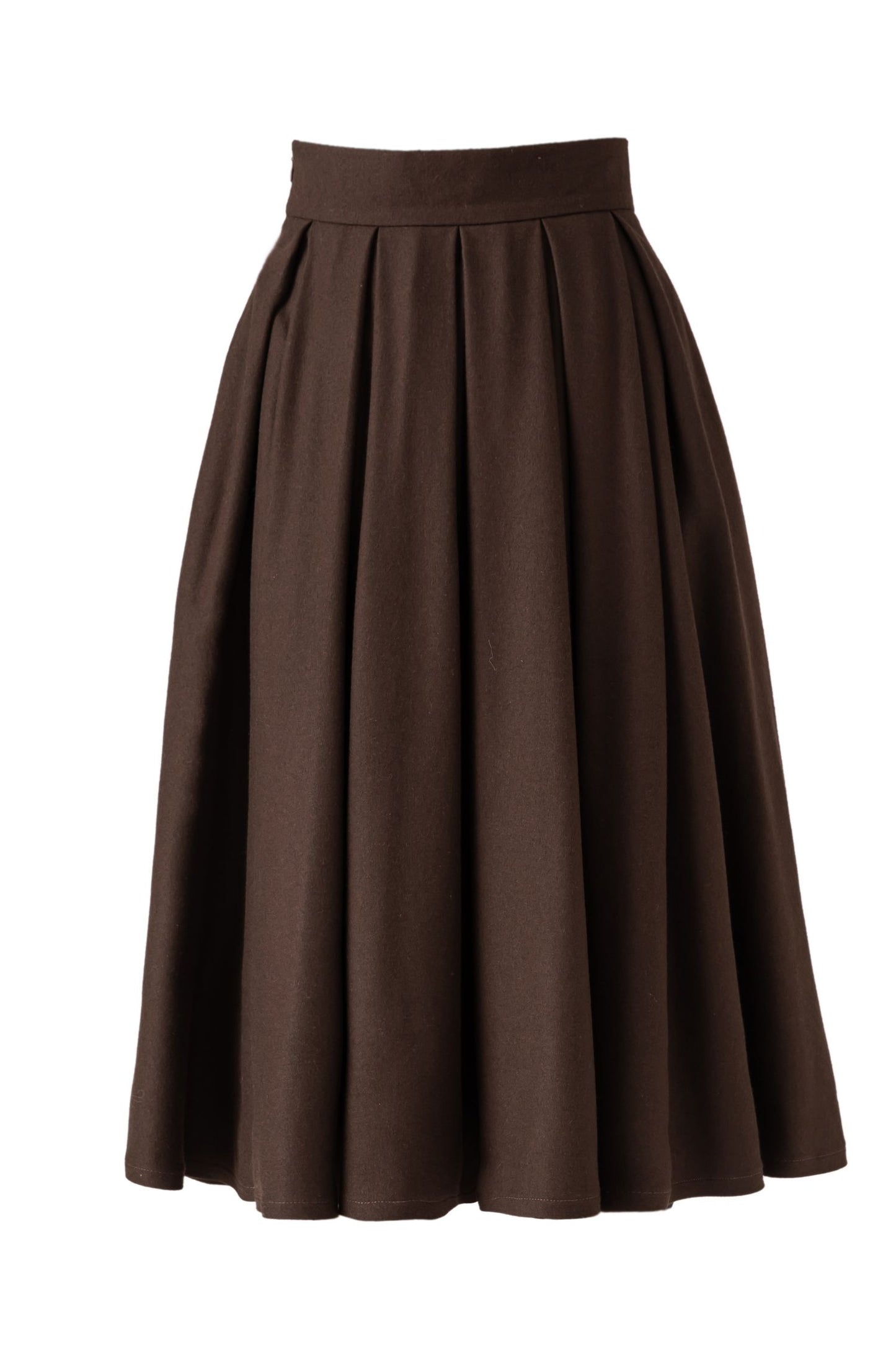 Pleated winter a line wool skirt women C5275