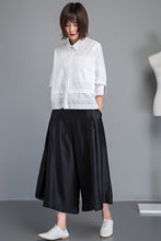 Load image into Gallery viewer, black palazzo womens wide leg pants C1250
