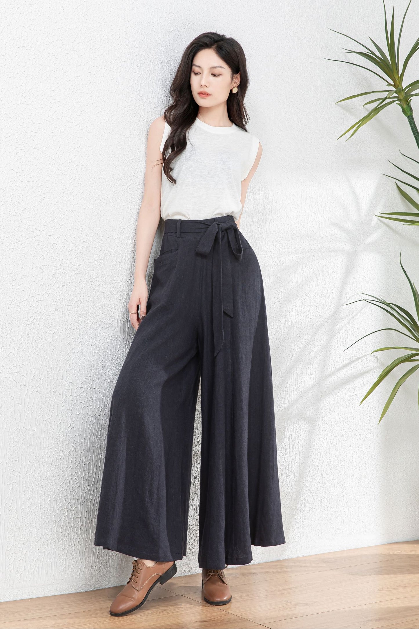 Womens Palazzo Linen pants c4761