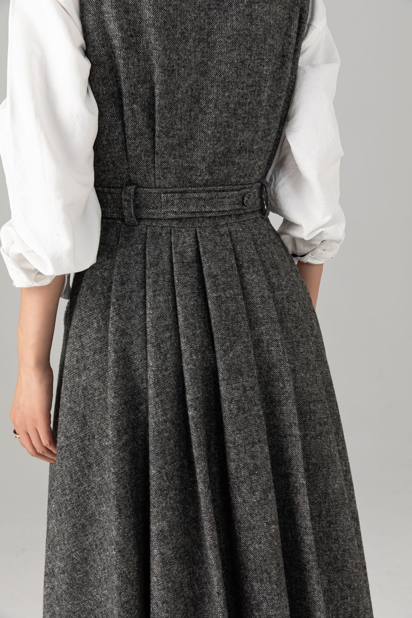 Sleeveless winter wool dress women C5278