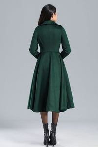 Vintage Inspired Long Princess Coat in Green C2469