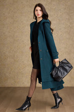 Load image into Gallery viewer, Hooded warm winter wool coat women C4476
