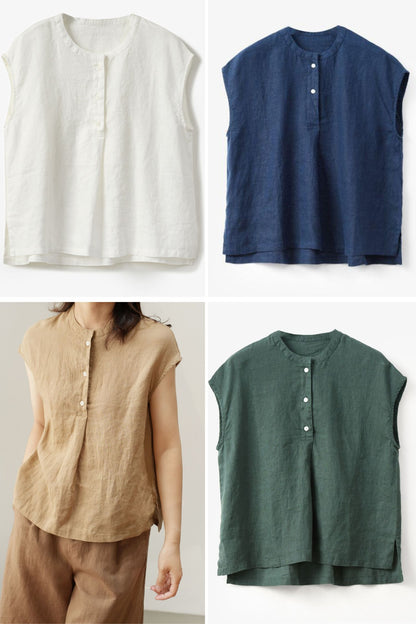 Summer Womens Casual linen Blouse C4843
