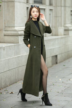 Load image into Gallery viewer, Military green a line wool coat C4504
