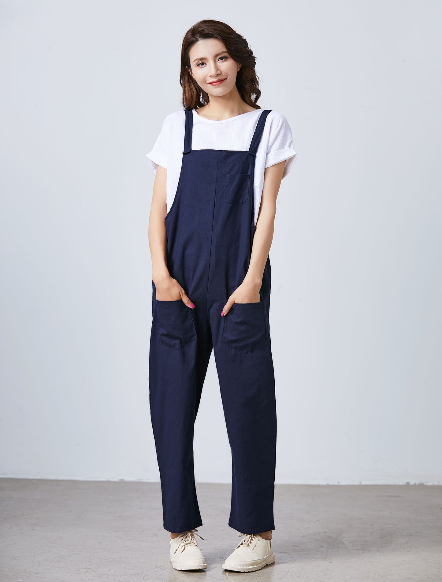 Summer linen jumpsuit women C1698