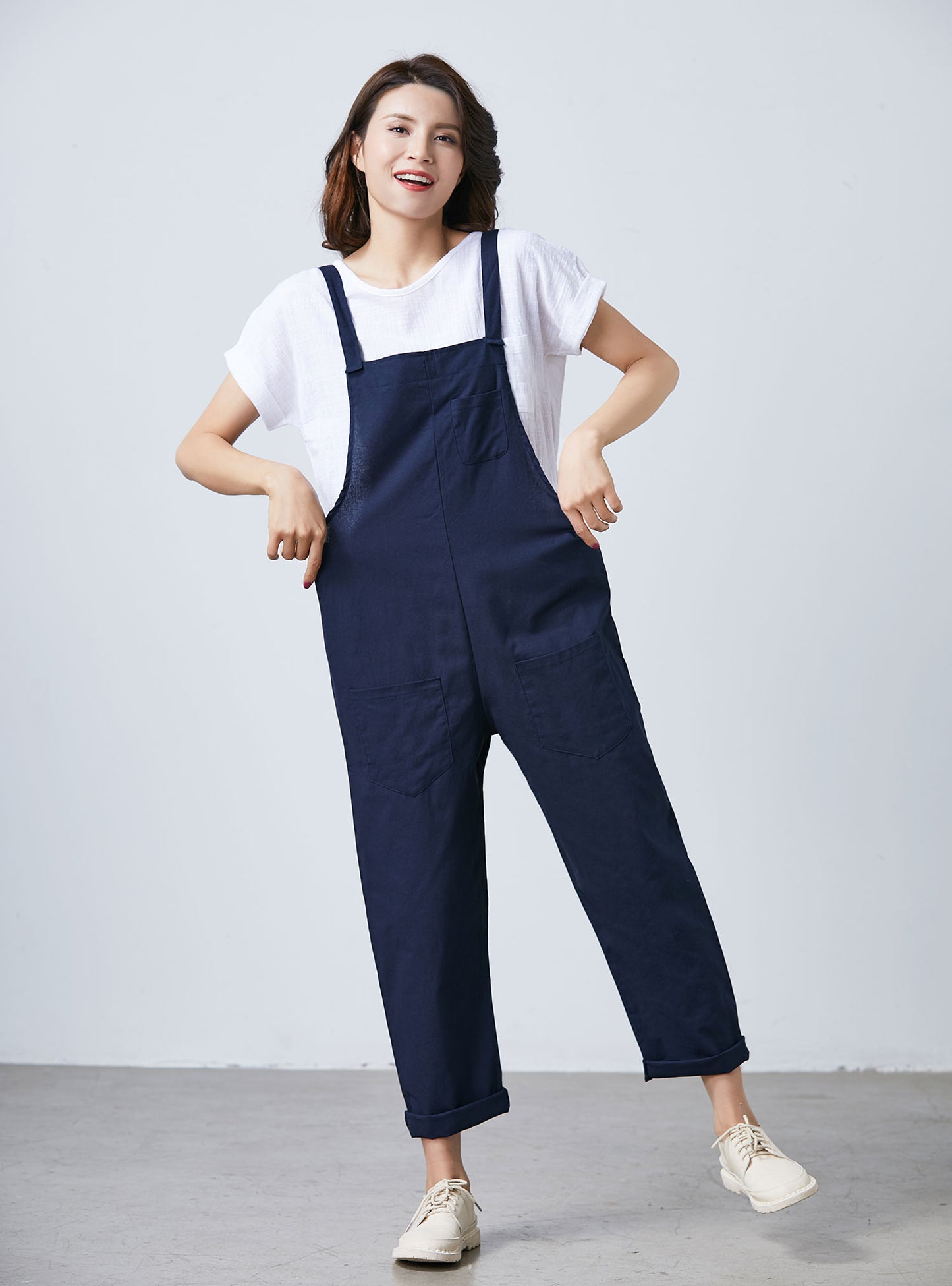 Summer linen jumpsuit women C1698