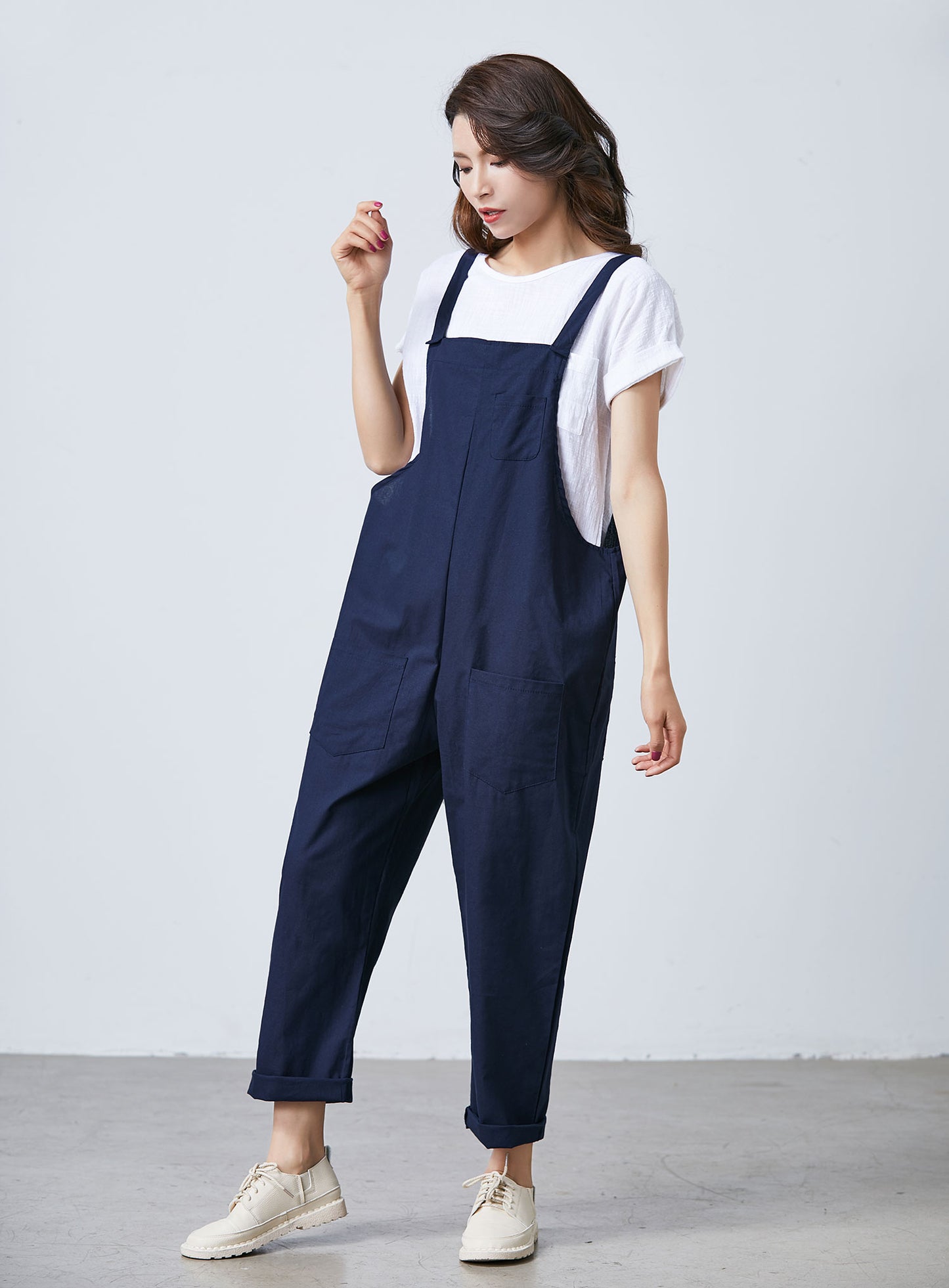 Summer linen jumpsuit women C1698