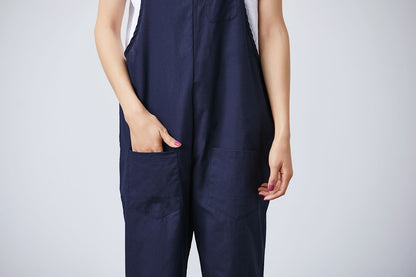 Summer linen jumpsuit women C1698