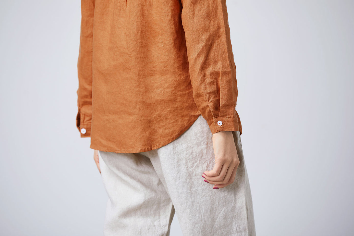 Loose fit shirt linen blouse for women C1703