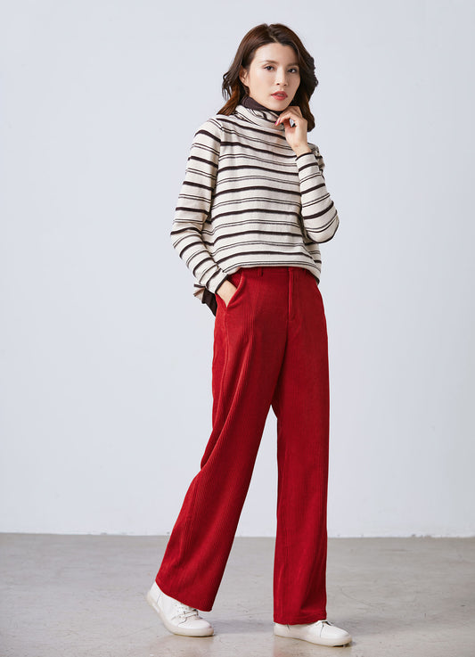 Corduroy palazzo pants, Corduroy pants women C1708