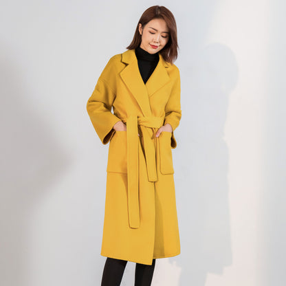 Winter Oversized Wrap Belt Wool Coat C5138