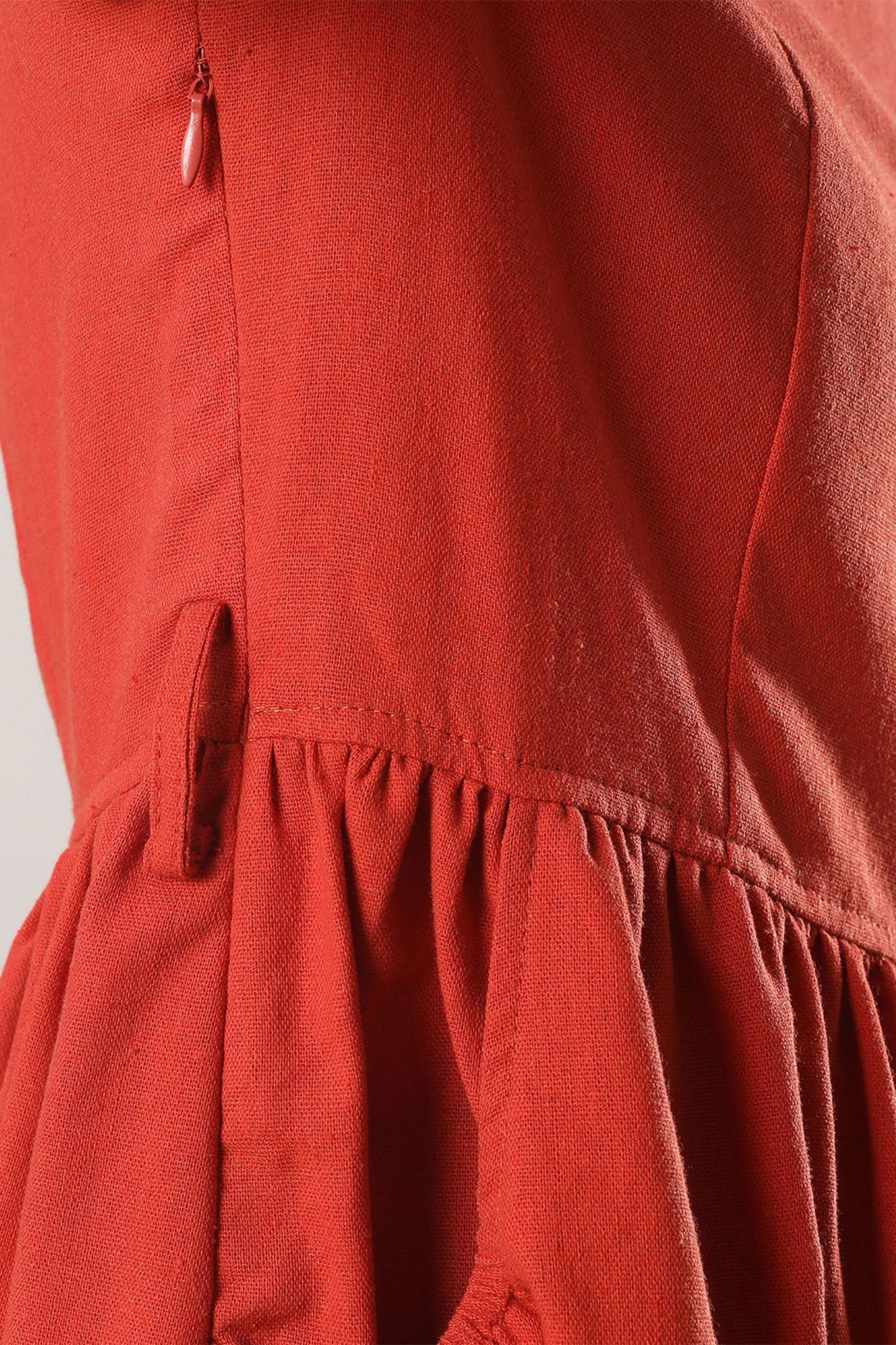 Women's Orange Linen Long Dress C3264