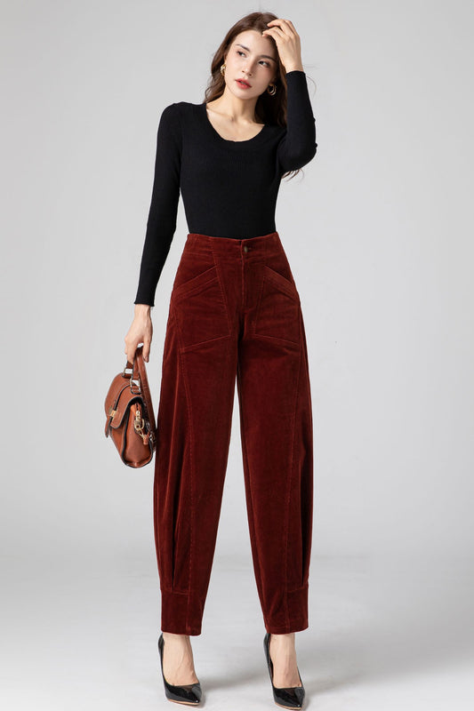 Corduroy Pants Women, Casual Harem Pants C3586