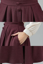 Load image into Gallery viewer, Womens burgundy winter wool skirt C4448
