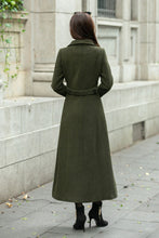 Load image into Gallery viewer, Military green a line wool coat C4504
