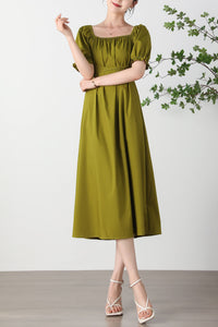 French Square Neck Dress C3260