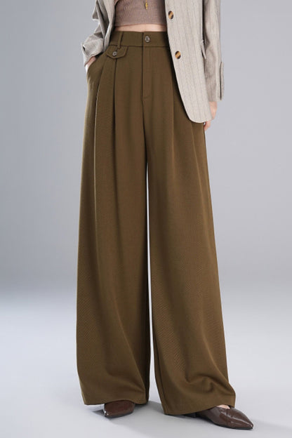 Wide leg winter long wool pants c5084