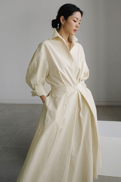 Loose fitting womens dresses with elastic waist C3486