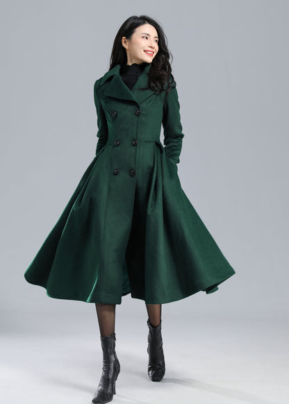 Vintage Inspired Swing Long Princess Coat C4403