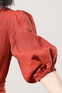 Women's Orange Linen Dress C3282，Size 170US02 #CK2300479