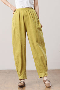 Women's  Long Casual Linen Pants C3284,Size M #CK2300485