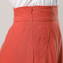 Load image into Gallery viewer, Copy of Orange Summer Linen Skirt C3286，170US2 #CK2300491
