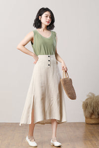 Women's Summer Linen Skirt C3289,Size M #CK2300500