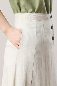 Women's Summer Linen Skirt C3289,Size M #CK2300500