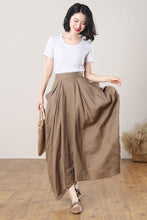 Load image into Gallery viewer, Long Asymmetrical Linen Skirt C3272

